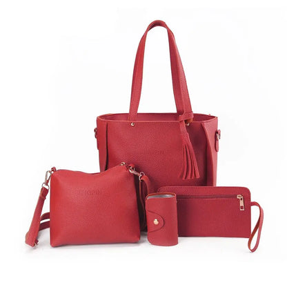 4Pcs/set Leather Crossbody Portable Shoulder bags