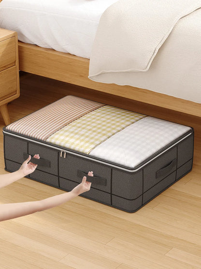 Heavy-duty under-bed storage bag Foldable storage box with large transparent window suitable for closets Dorm bedding clothes