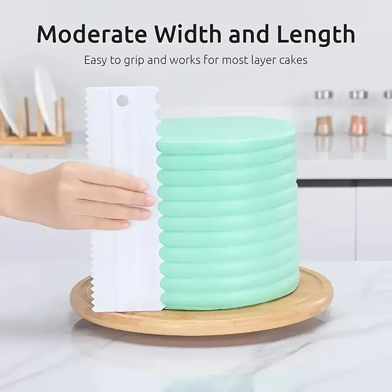 4‑Piece Cake Scraper Set – Icing Smoothers & Fondant Tools for Professional Baking