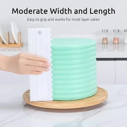 4‑Piece Cake Scraper Set – Icing Smoothers & Fondant Tools for Professional Baking