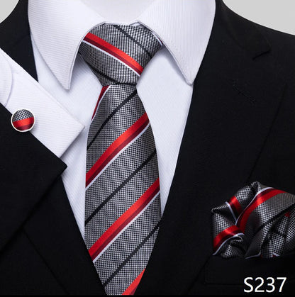 Necktie Pocket Squares Cufflink Set