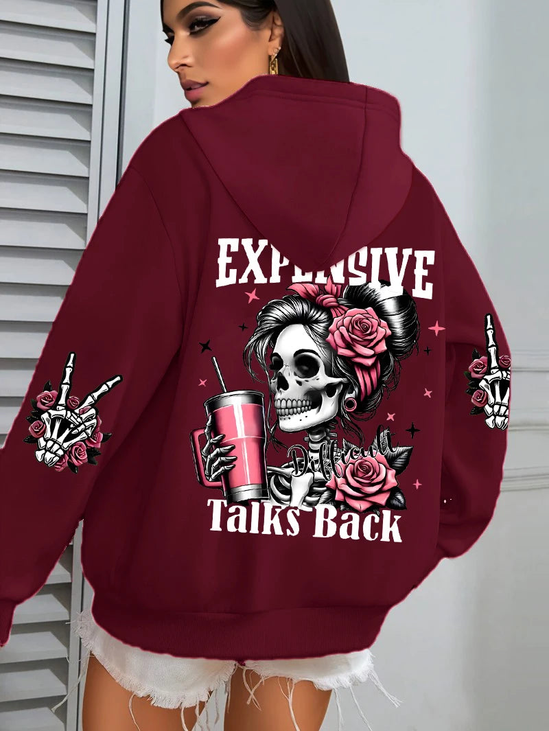 Women's Loose Multicolor Pullovers Fleece Pocket Hoody