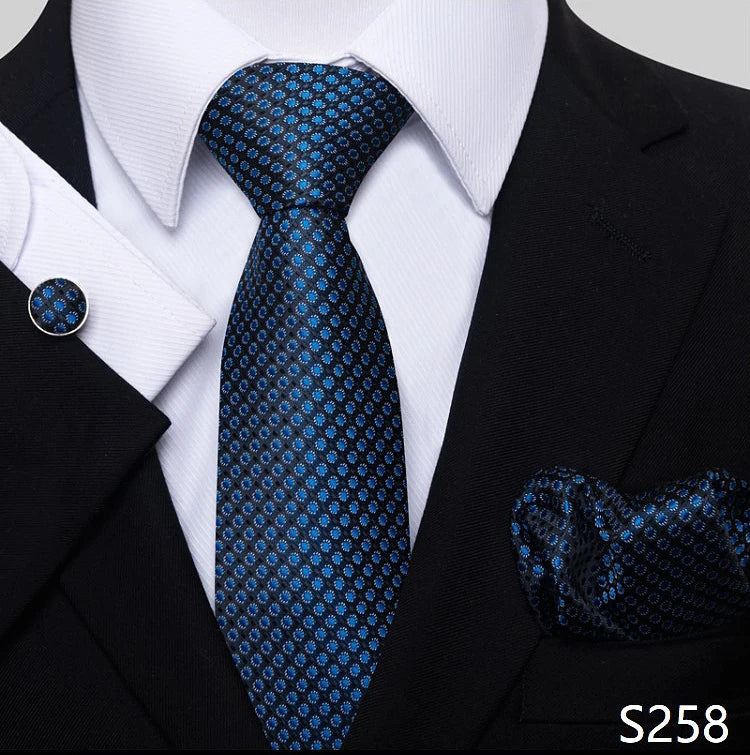 Necktie Pocket Squares Cufflink Set