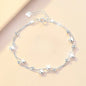 925 Sterling Silver Full-blown Flowers Bracelet For Women Original Texture Adjustable Solid Bracelets Light Luxury Party Jewelry