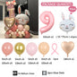 43pcs Rabbit Balloon Set With 32inch 1-9 Pink Number Balloon for Easter Themed Birthday Party Decoration Kids Toys Helium Globos