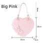 PU Heart Lolita Shoulder Bag – Bowknot Decor Japanese Shell Purse in Two Sizes, Cute Pink Messenger Bag