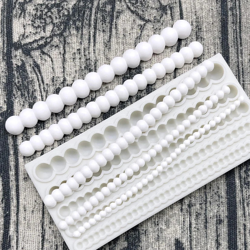 Pearl Rope Wave Flower Gemstone Shape Cake Side Lace Silicone Sugarcraft Mold Fondant Cake Decorating Tools