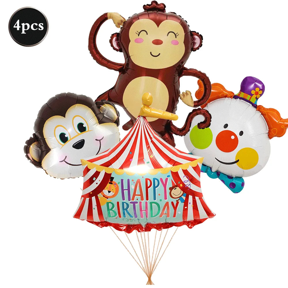 Giant Smiling Popcorn Clown Foil Balloon – Circus & Carnival Party Decoration