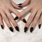 24pcs Full Cover Long False Press On Nails With Designs Light Green Stripe Gradient