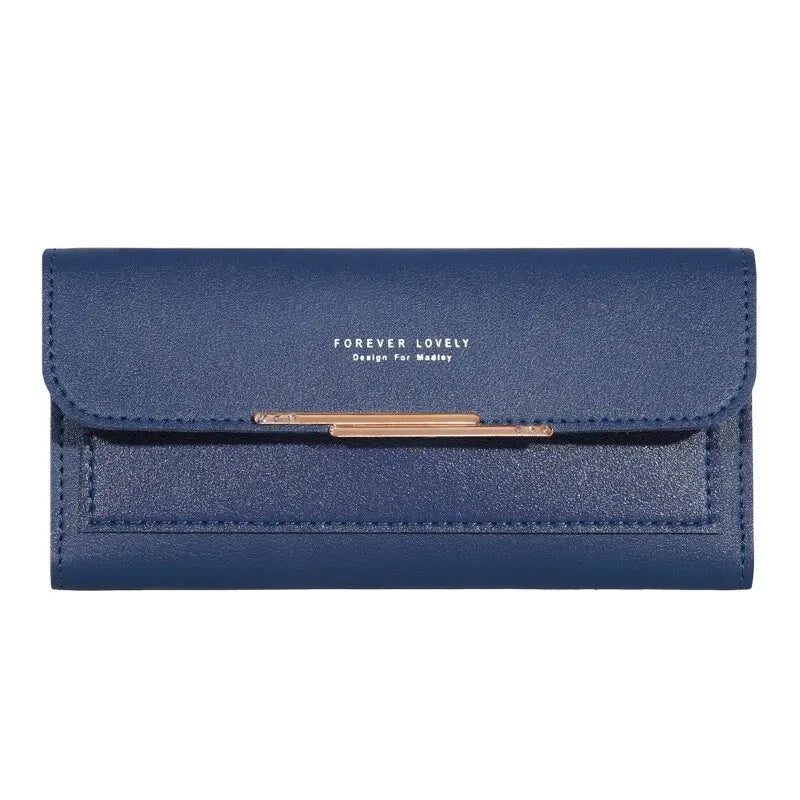 2024 New Women's Wallet Metal Long Folding Personalized Student Cute Mini Fashion Wallet Handheld Zero Wallet