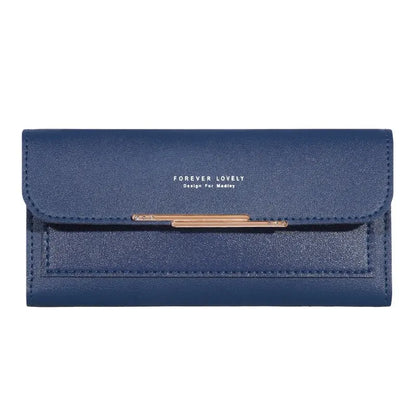 2024 New Women's Wallet Metal Long Folding Personalized Student Cute Mini Fashion Wallet Handheld Zero Wallet