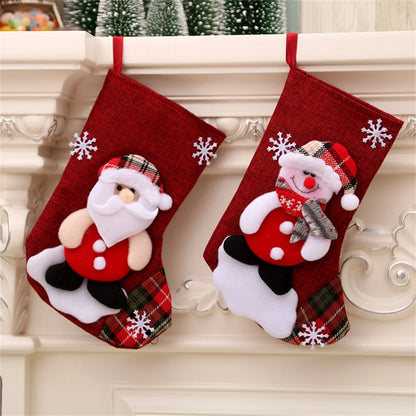 Christmas Hangings Classic Christmas Elements Printed Stocking