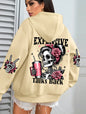 Women's Loose Multicolor Pullovers Fleece Pocket Hoody