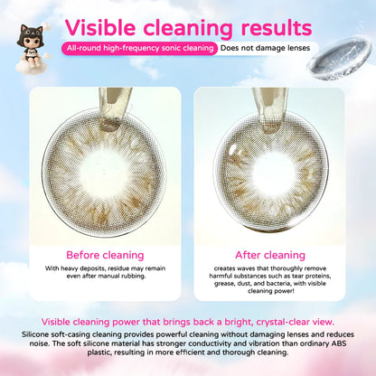 Heartbeat Cannon Electric Contact Lenses Cleaner High Frequency Sonic Silent Contact Lens Cleaning Tool Lightweight And Portable