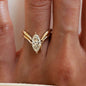 Marquise Cut Moissanite Ring Set S925 Silver Plate 18K Gold for Women GRA Certified Lab Diamond Wedding Band Gifts Jewelry