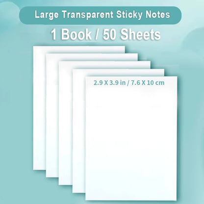 50 Sheets PET Transparent Sticky Notes