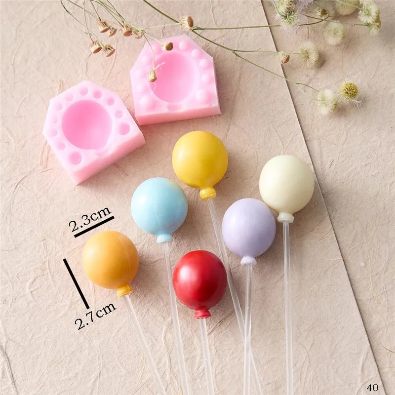 Mini 3D Oval Balloon Silicone Mold DIY Fondant Cake Decorating Tool Chocolate Gumpaste Resin Clay Candle Molds Bakewar