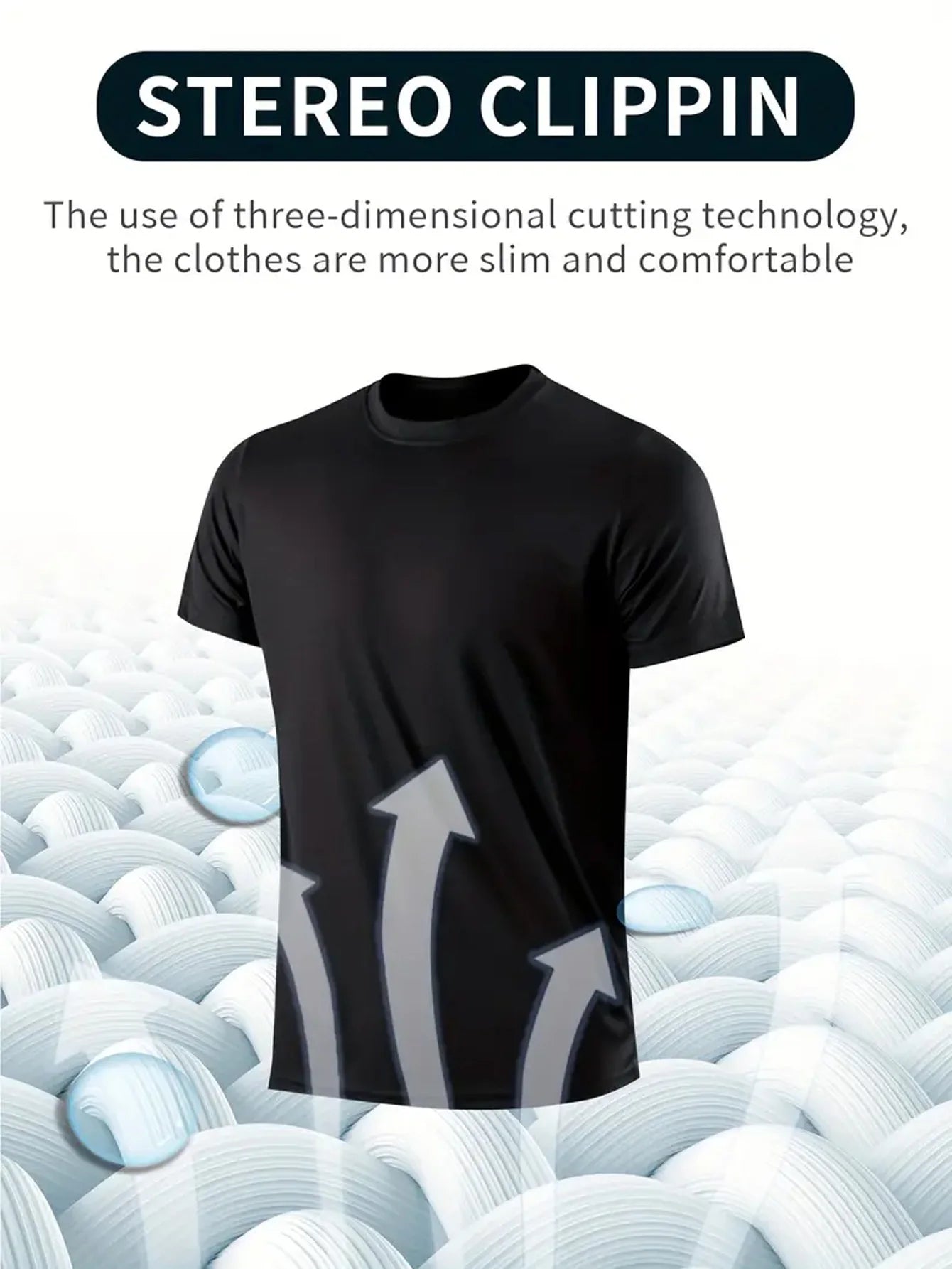 Men's Round Neck T-Shirt 4-Pack Black Ultra-Light Quick Drying Breathable Sweat-Absorbent Shirt Suitable for Fitness Gym and Run