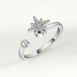 Fidget Spinner Ring Anxiety for Women Multiple Crystal Flower Eye Butterfly Animal Ring Rotate Anti Stress Wedding Jewerly