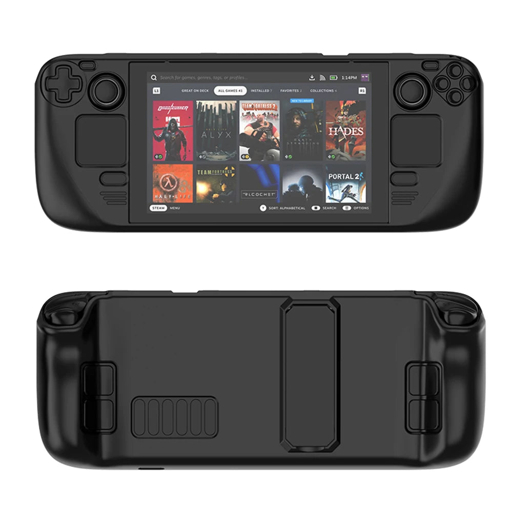 For STEAM DECK Game Console Cover Shell with Bracket Shockproof Protection Case Frame Protector Stand Non-slip Cover Game Parts