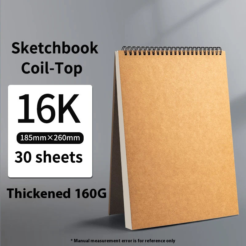 Borrence Spiral Sketchbook – Thick 160 GSM Paper in A3/A4/A5/8K/16K Sizes for Drawing, Watercolor & Art School Use