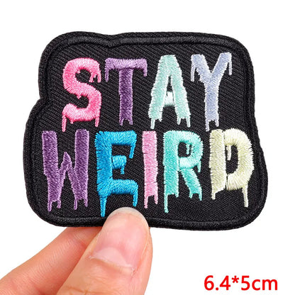 Letter Embroidered Patch Cartoon/Personality Letter Slogan Patch Iron On Patches For Clothing thermoadhesive Patches Sew Badges