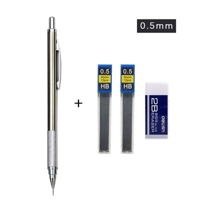 Metal Automatic Mechanical Pencil 5/0.7/0.9/1.3/2.0mm