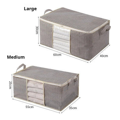 Closet Dustproof Organizer Visible Storage Bag Foldable Storage Box Quilt Container Moisture-proof Clothes Moving Bag