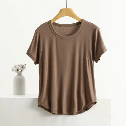 XL to 8XL plus size O-Neck Tshirts Women's basic T-shirt solid color half sleeves summer simple Tee Tops Bottoming Tees all mat