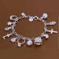 Fine 925 Sterling Silver Solid Chain Bracelet For Women Men Charm Party Gift Wedding party Fashion Jewelry