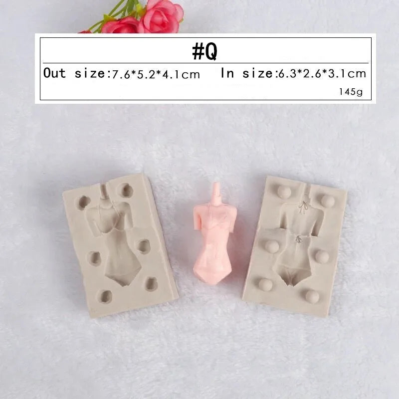 3D Doll Body Silicone Mold Fondant Chocolate Cake Decorating Tool DIY Clay Soft Pottery Doll Human Body Hand and Feet Mold