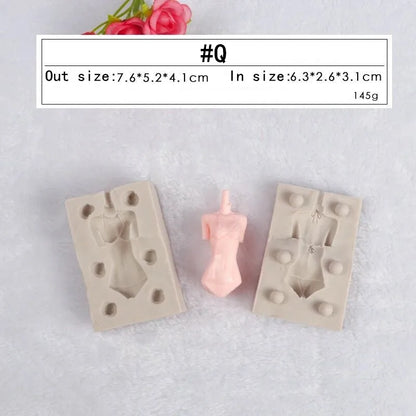 3D Doll Body Silicone Mold Fondant Chocolate Cake Decorating Tool DIY Clay Soft Pottery Doll Human Body Hand and Feet Mold