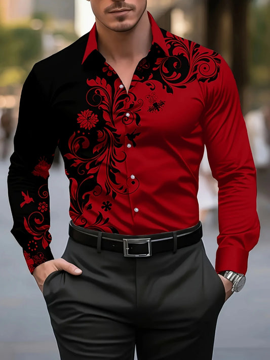 Men’s Casual Long Sleeve Button‑Up