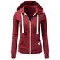 Autumn/Winter New Women'sPersonalized Fashion Sports Hoodie Long Sleeve Drawstring Pocket Zipper Coat Woolen Sweater Top CYXX386