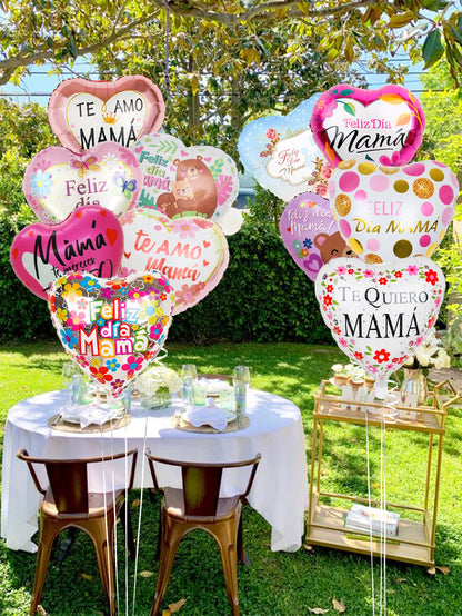 11pcs Mother's Day heart balloon set, suitable for Mother's Day parties, gifts for mom, birthday decorations
