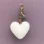 Rainbow Heart Pompom Keychain – Colorful Plush Ball Tassel Bag Charm for Women