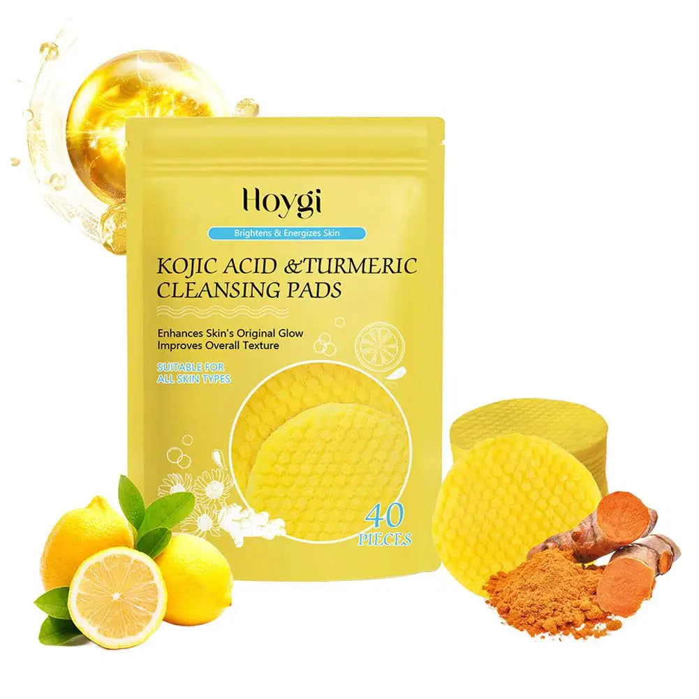 40/50pcs Turmeric Kojic Acid Cleansing Exfoliating Pads for Daily Cleansing Skin Care