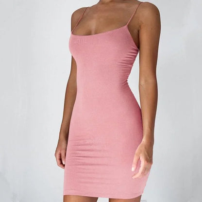 Women's Spaghetti Strap Mini Sexy Bodycon Dress