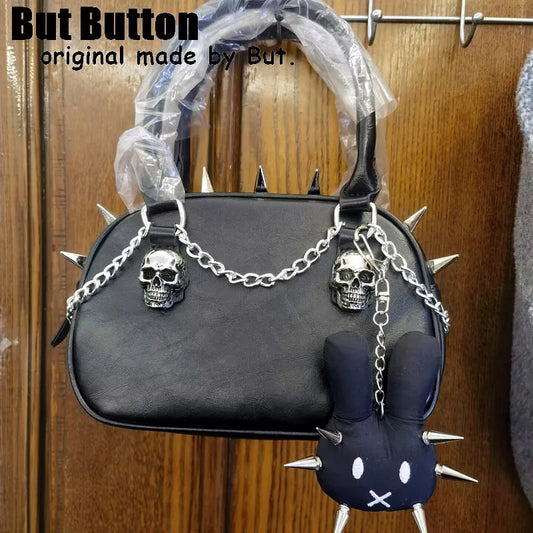 Gothic Lolita Hedgehog & Bunny Handbag – Steampunk One‑Shoulder Harajuku Spike Skeleton Tote