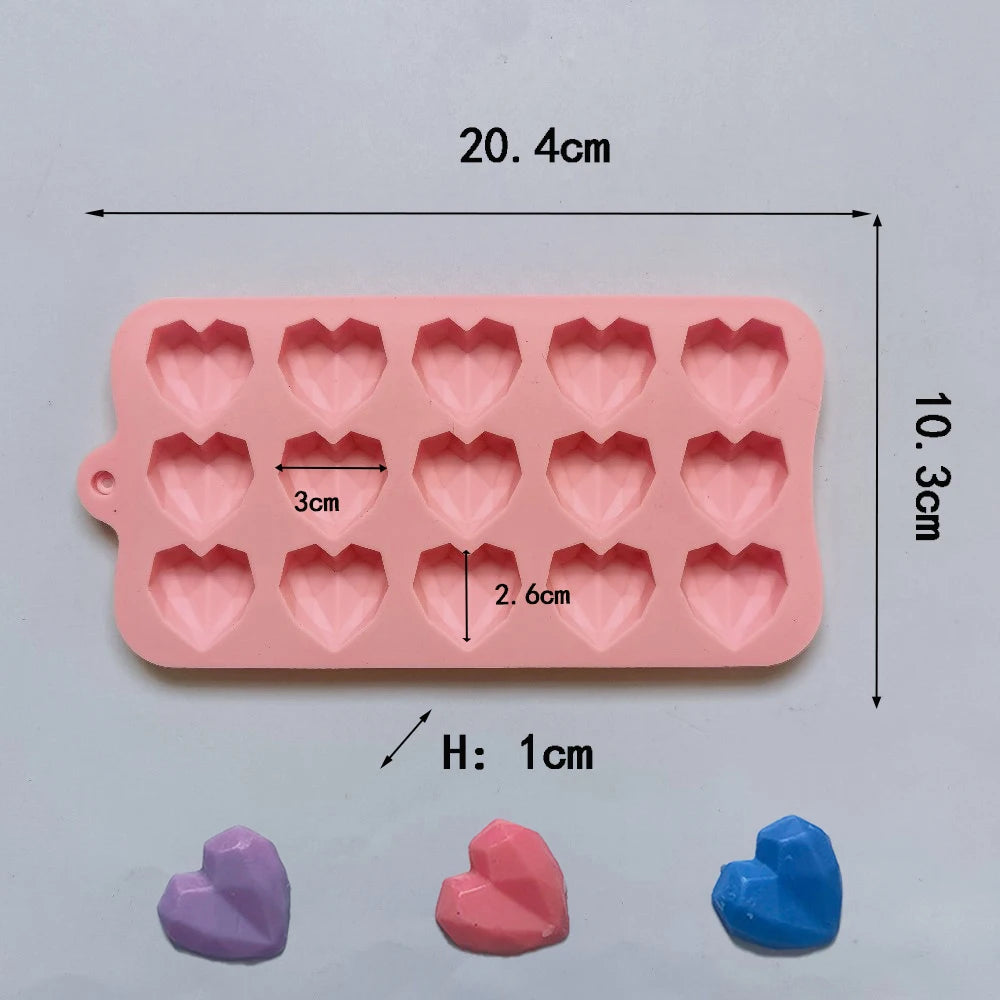 55 Small Heart Shaped Silicone Cake Mold Heart Chocolate Pastry Molds DIY Baking Decoration Kitchen Ice Cube Crystal Epoxy Mould