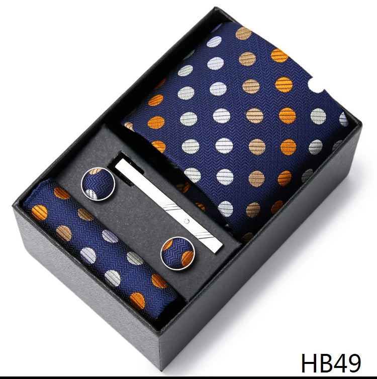 Men's  Tie Pocket Squares Necktie Box Set