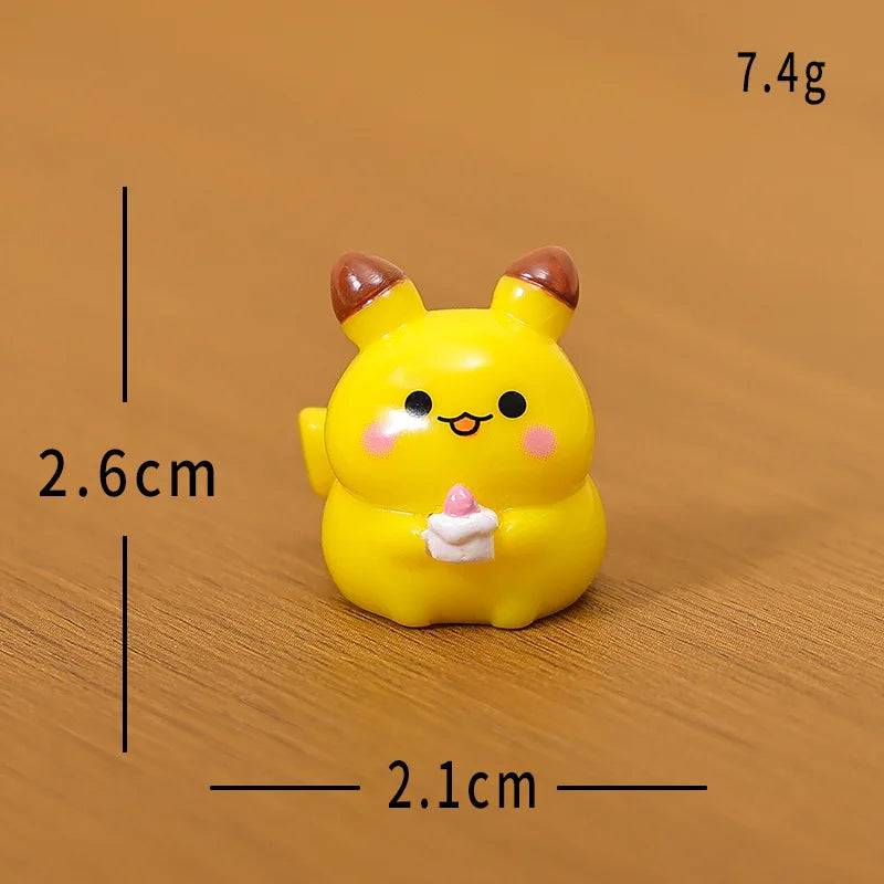 6‑Piece Pokémon Mini Figure Set – Pikachu, Charmander, Bulbasaur Luminous Q‑Version Toys