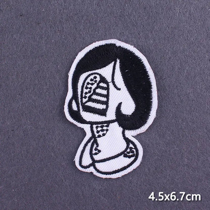 The Death Embroidery Iron On Patches For Clothing DIY Applique Patches On Clothes Skull Badges on backpack Jakcet