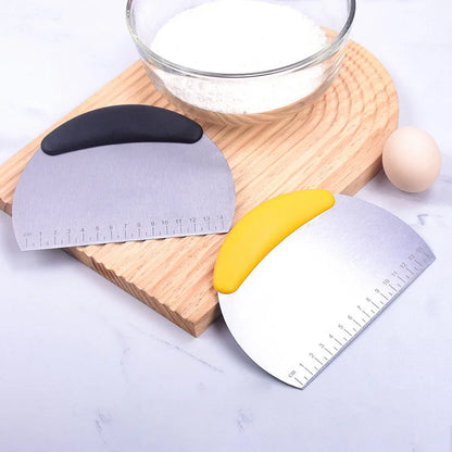 Stainless Steel Pastry Cutter Flour Pastry Scraper Chopper Scale Dough Pizza Cutter Comfortable Handle Kitchen Baking Tools