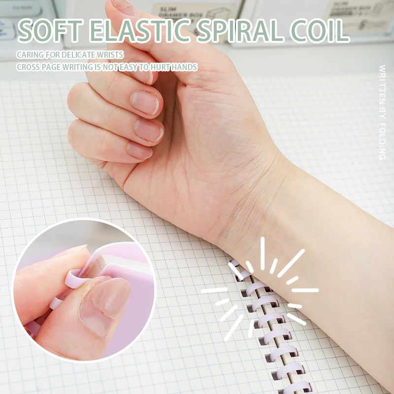 A5/B5 Multi color Soft Elastic Spiral Soft Coil Notebook 70 sheets