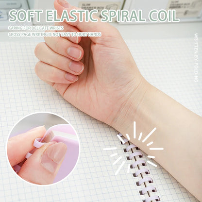 A5/B5 Multi color Soft Elastic Spiral Soft Coil Notebook 70 sheets