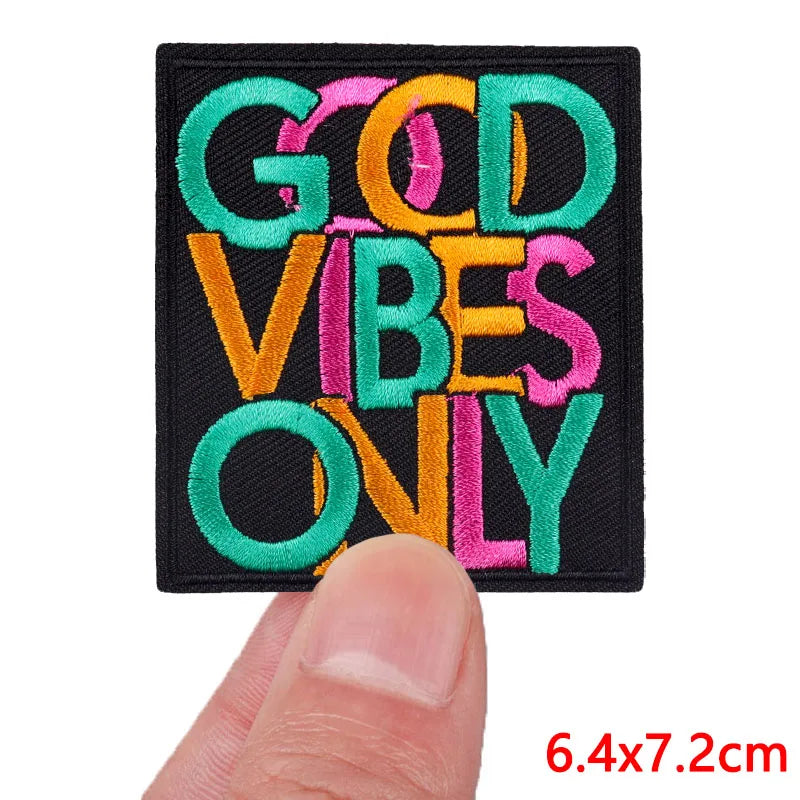 Letter Embroidered Patch Cartoon/Personality Letter Slogan Patch Iron On Patches For Clothing thermoadhesive Patches Sew Badges