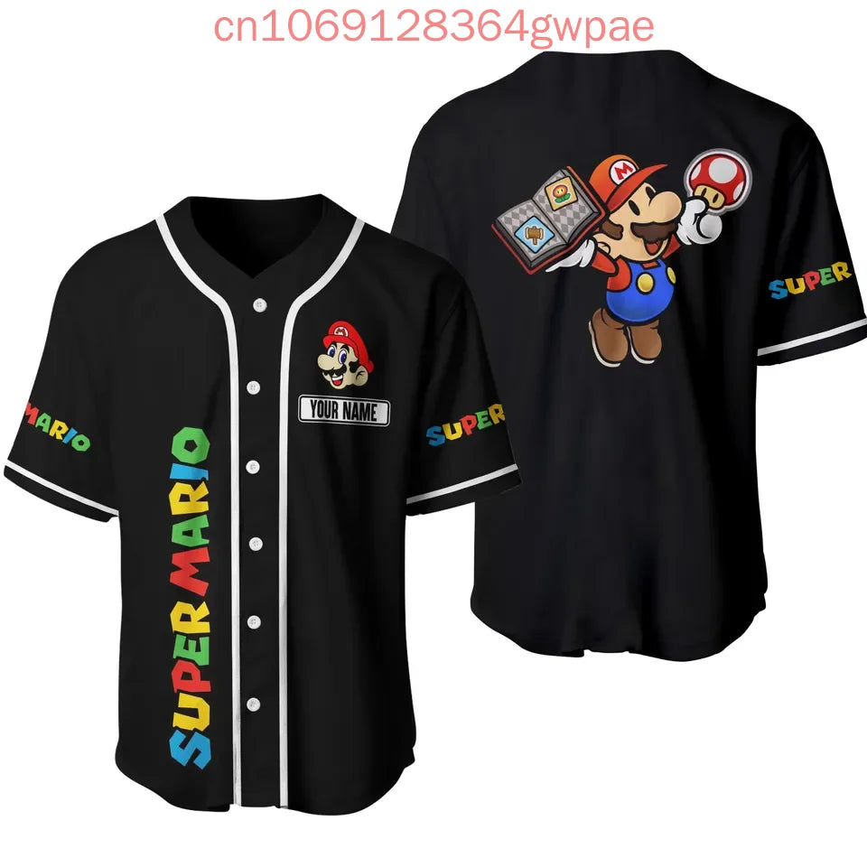 Super Mario Bros Donkey Kong Y2k Baseball Jersey Men's Women Short Sleeve Shirt Summer Casual Sports Kids Streetwear Tops