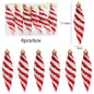 6pcs/box Christmas Tree Pendant Red Star Candy Snowflake Xmas Ball Ornament New Year 2025 Home Decoration Noel Gift Navidad 2024