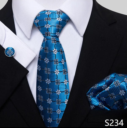 Necktie Pocket Squares Cufflink Set